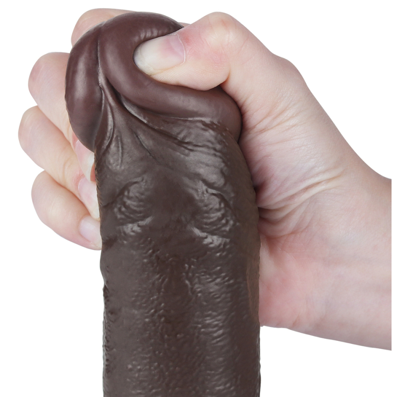gode avec bourses sliding skin 18 x 47cm noir 5