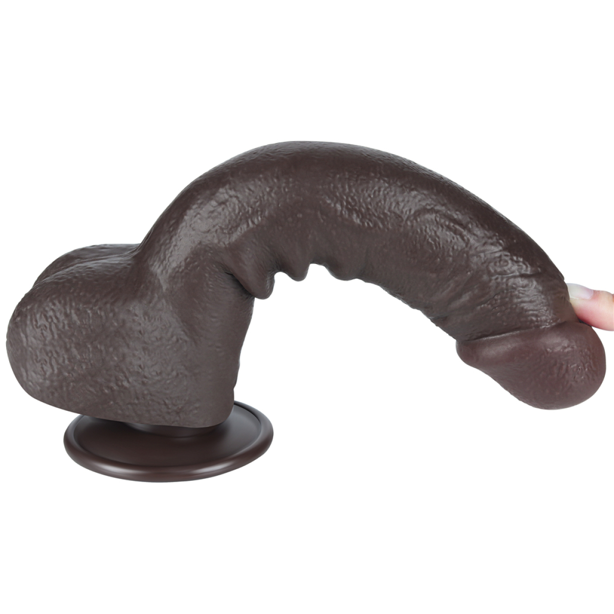 gode avec bourses sliding skin 18 x 47cm noir 9