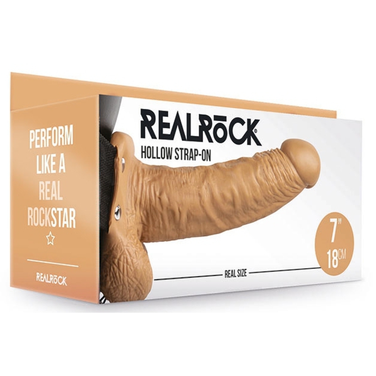 gode ceinture creux hollow strap on realrock 18 x 45cm latino 1