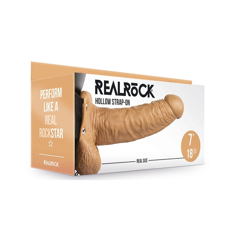 gode ceinture creux hollow strap on realrock 18 x 45cm latino 1