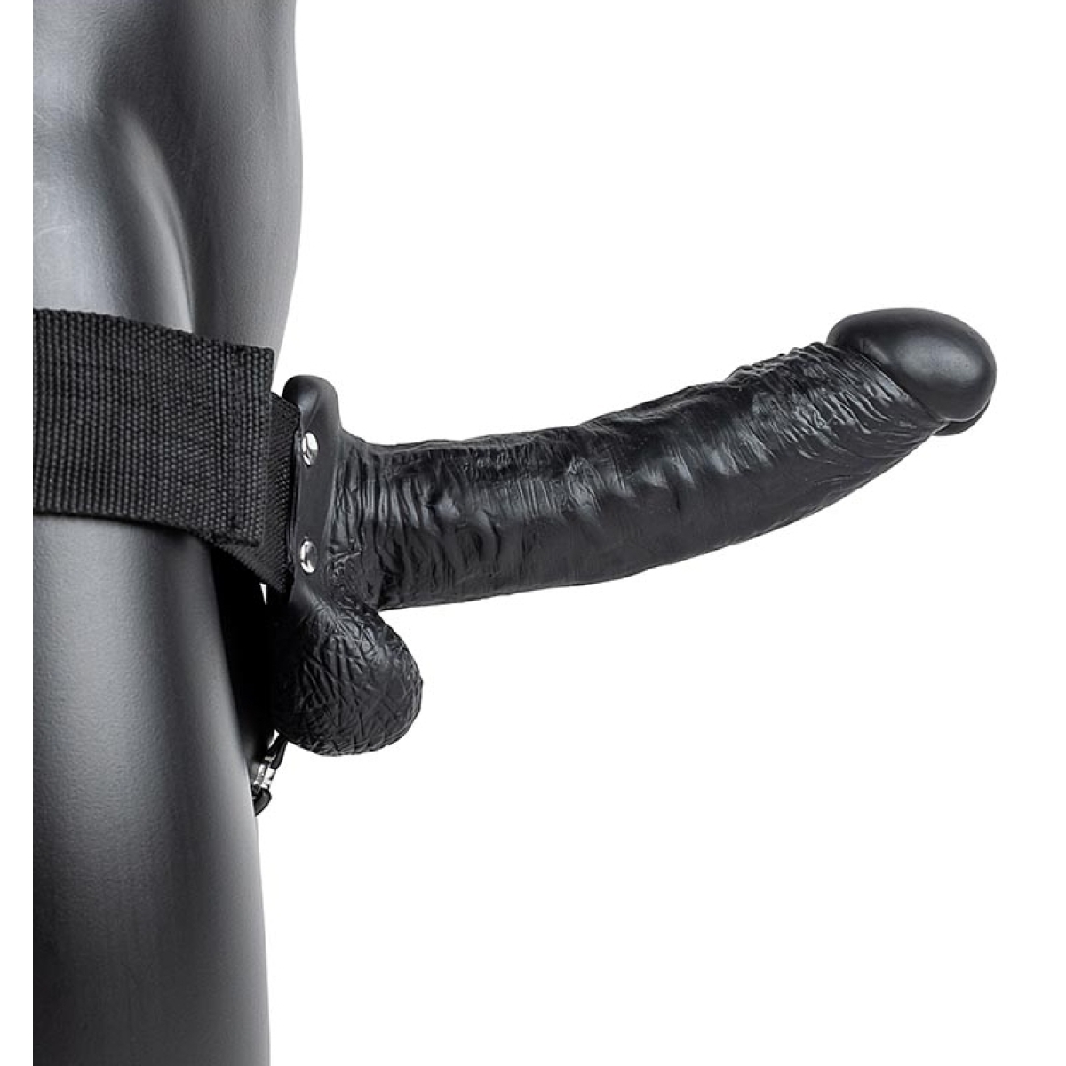 gode ceinture creux hollow strap on realrock 18 x 45cm noir