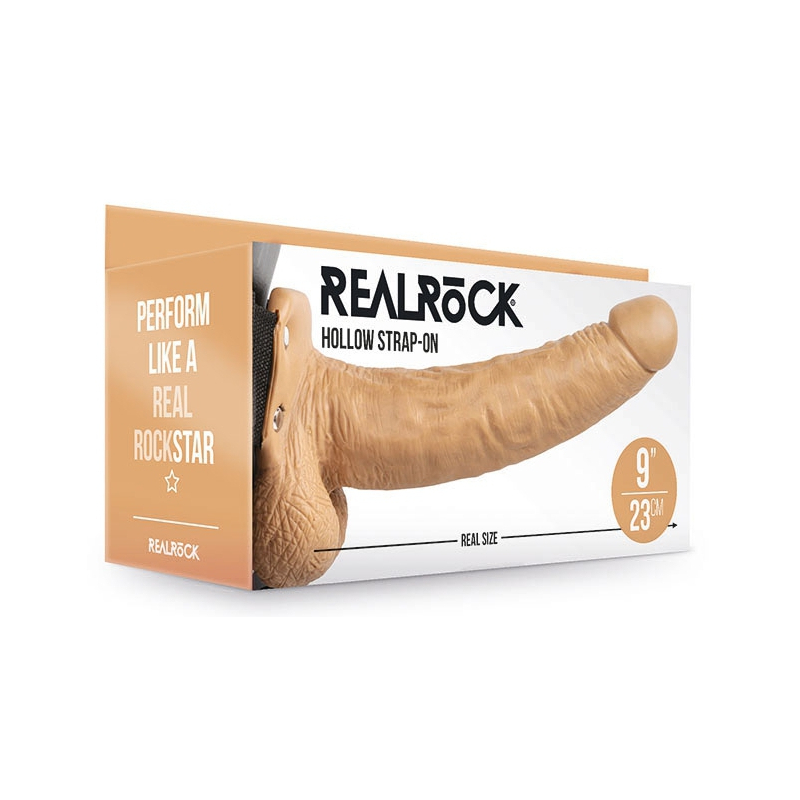 gode ceinture creux hollow strap on realrock 23 x 45cm latino 1