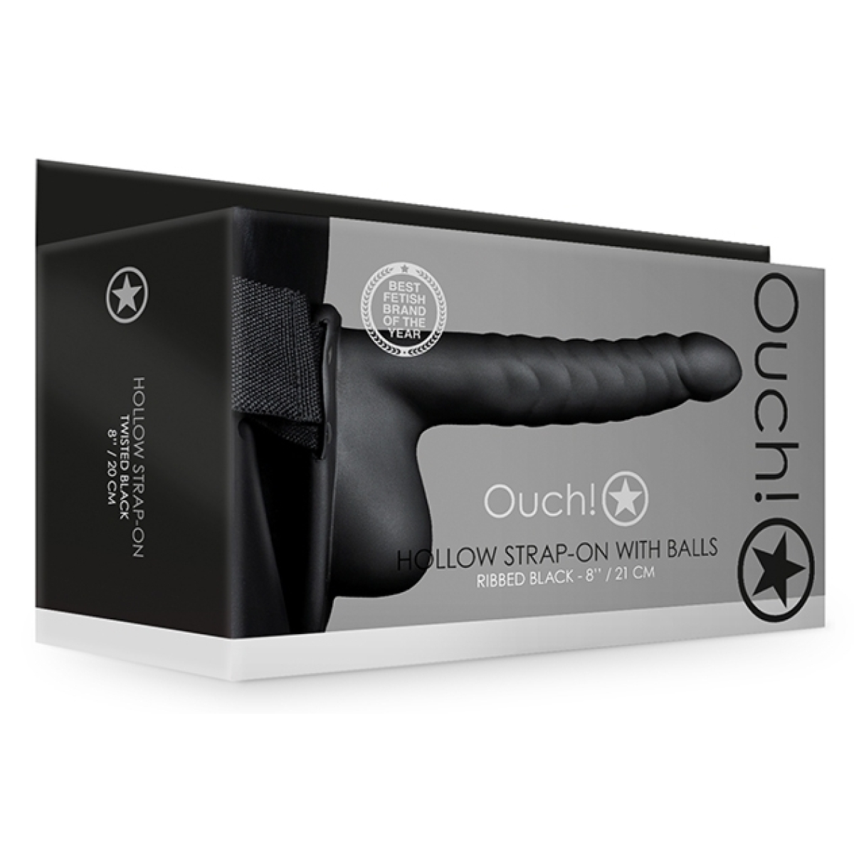 gode ceinture creux hollow strap ribbed 16 x 4cm 1