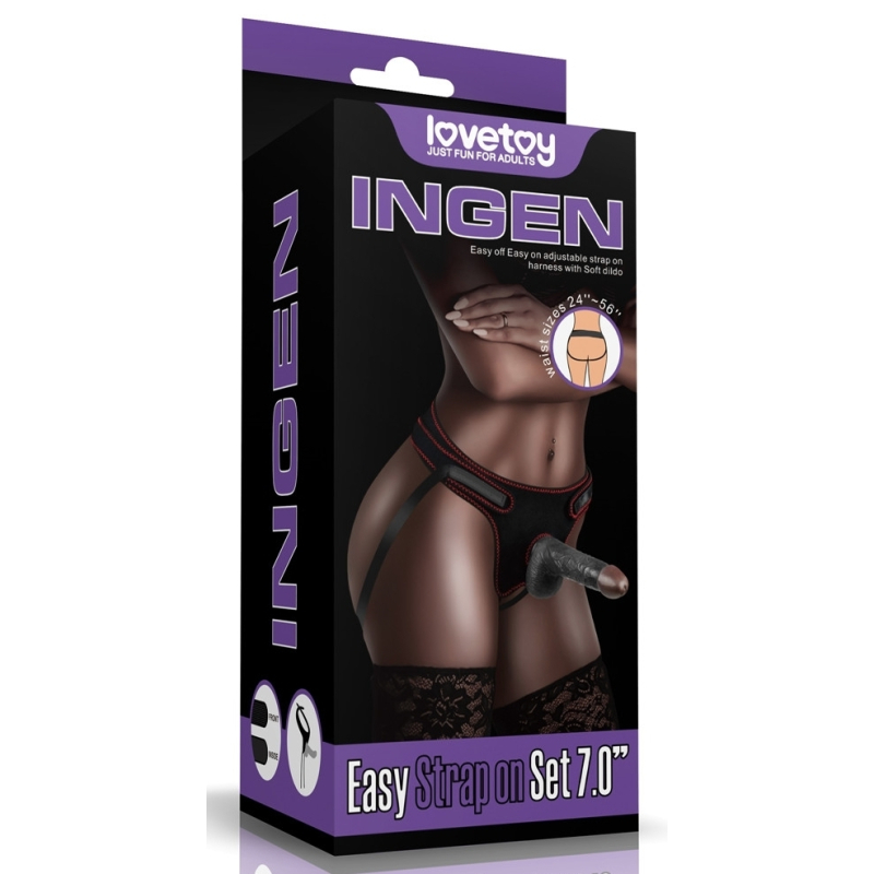 gode ceinture easy strap on 12 x 37 cm marron 1