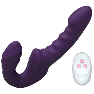 gode ceinture sans harnais vibrant beautypurp 13 x 38cm
