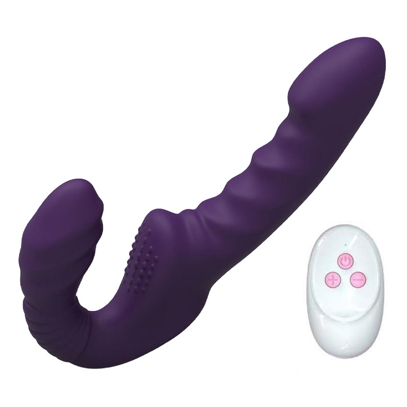 gode ceinture sans harnais vibrant beautypurp 13 x 38cm