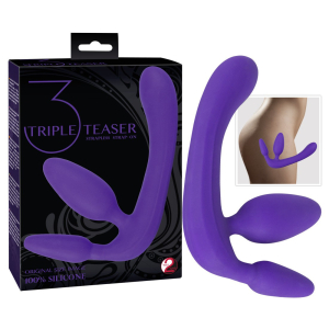 gode ceinture triple teaser mauve