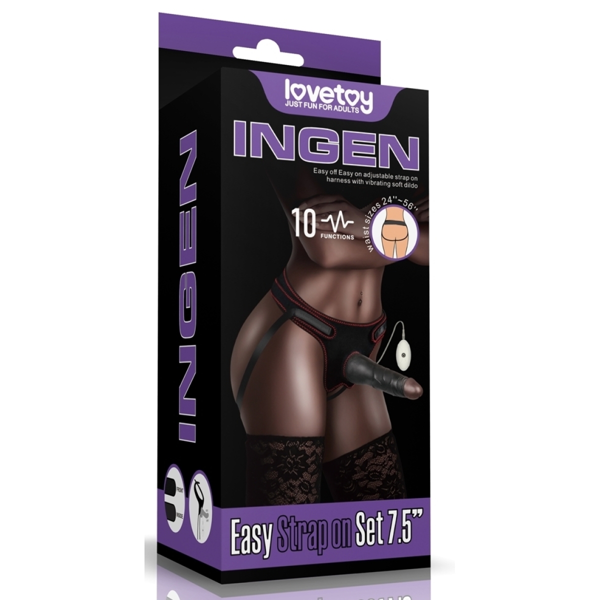 gode ceinture vibrant easy strap 155 x 5 cm noir 1