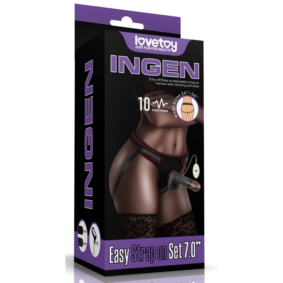 gode ceinture vibrant easy strap on 12 x 37 cm marron 1