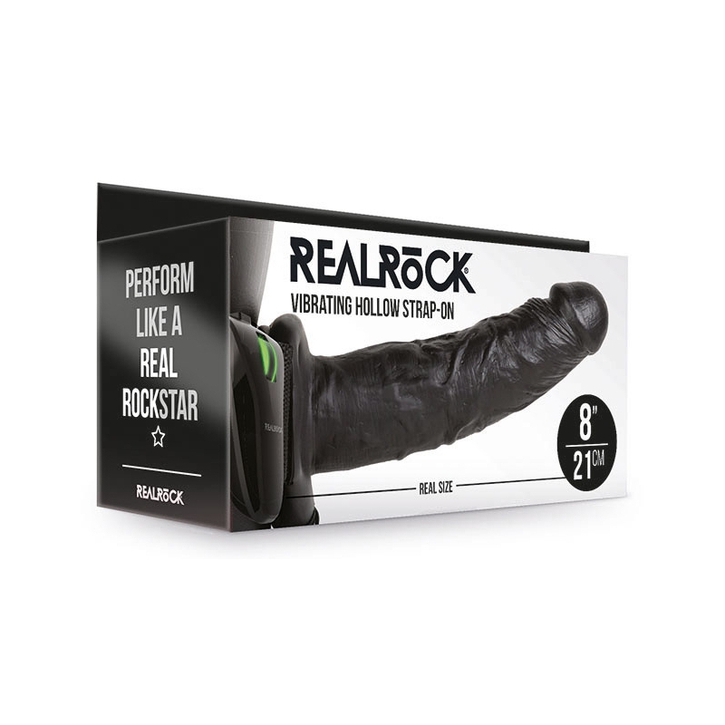 gode ceinture vibrant hollow vibe realrock 20 x 45cm noir 1