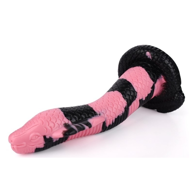 gode cobra snake l 26 x 7cm noir rose 1