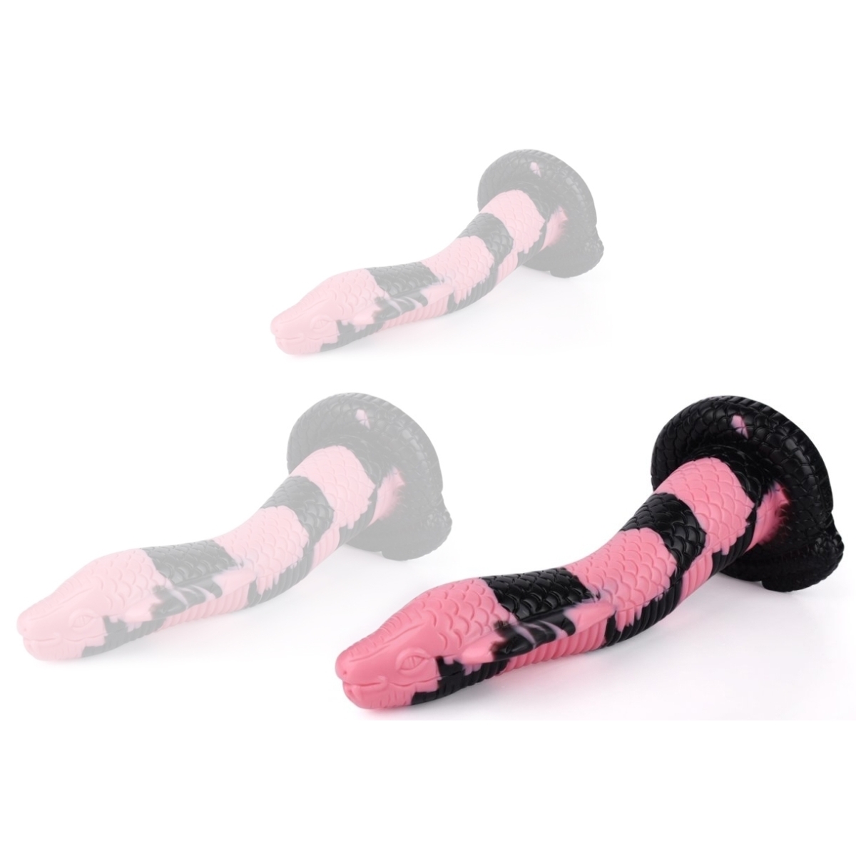 gode cobra snake l 26 x 7cm noir rose