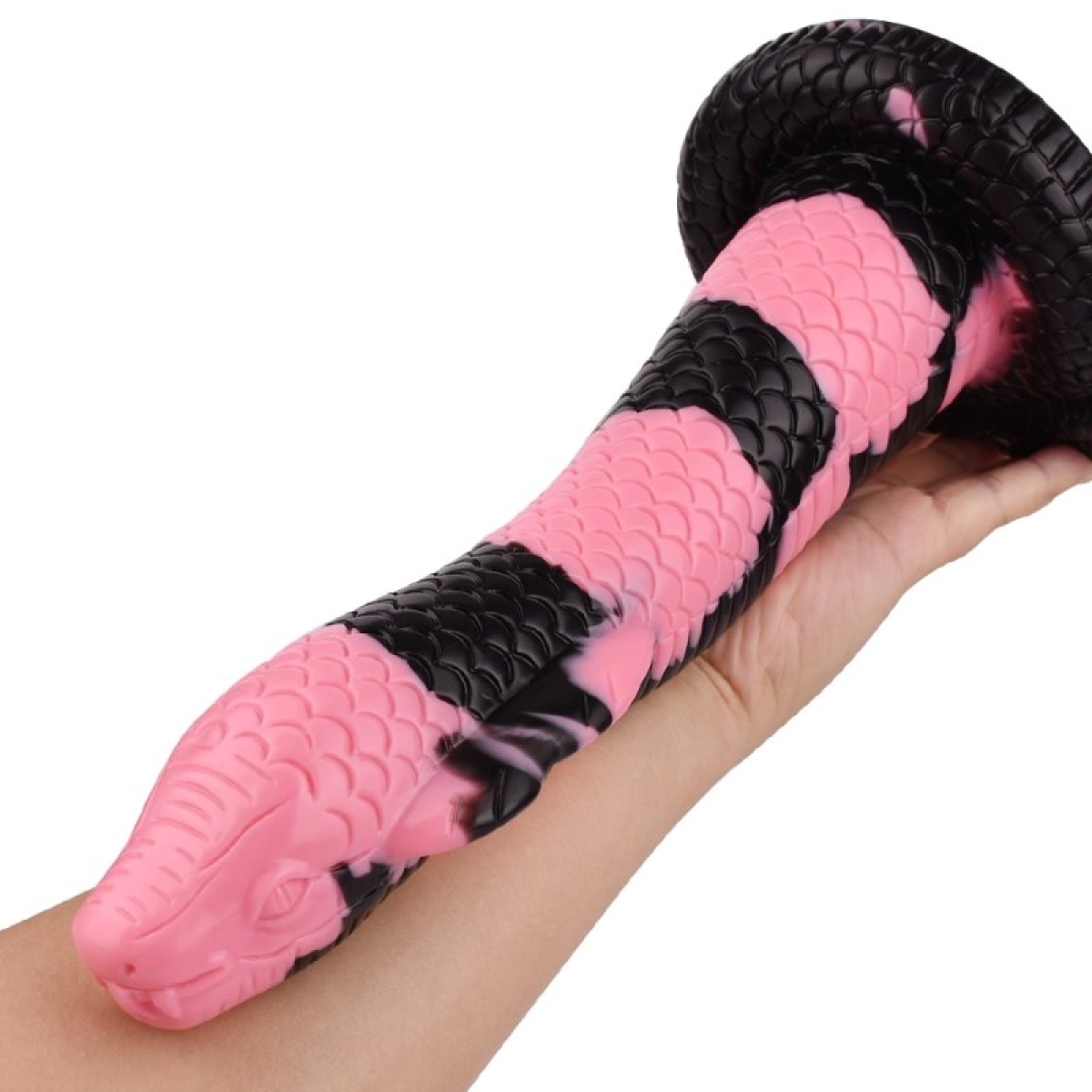 gode cobra snake l 26 x 7cm noir rose 4
