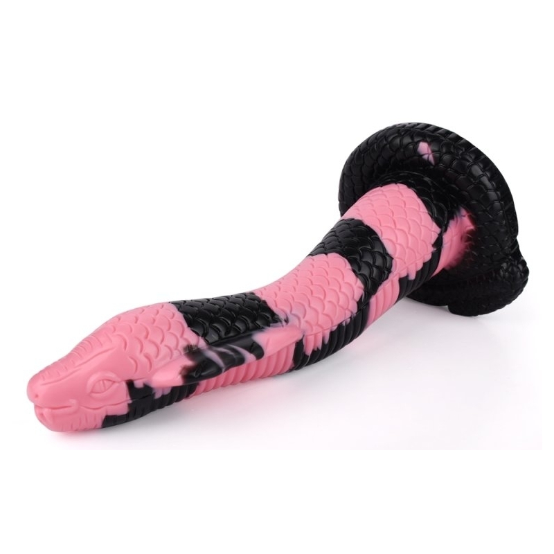 gode cobra snake m 22 x 6cm noir rose 1