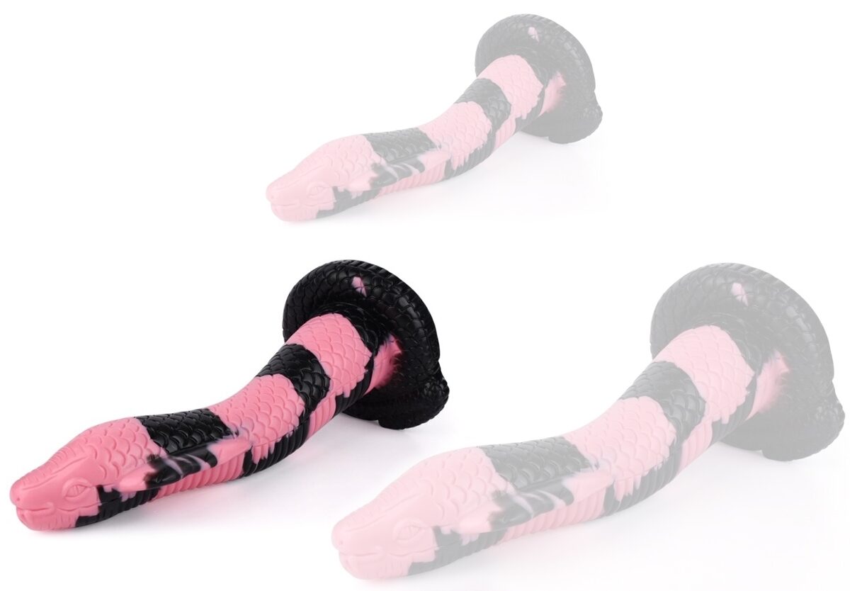 gode cobra snake m 22 x 6cm noir rose