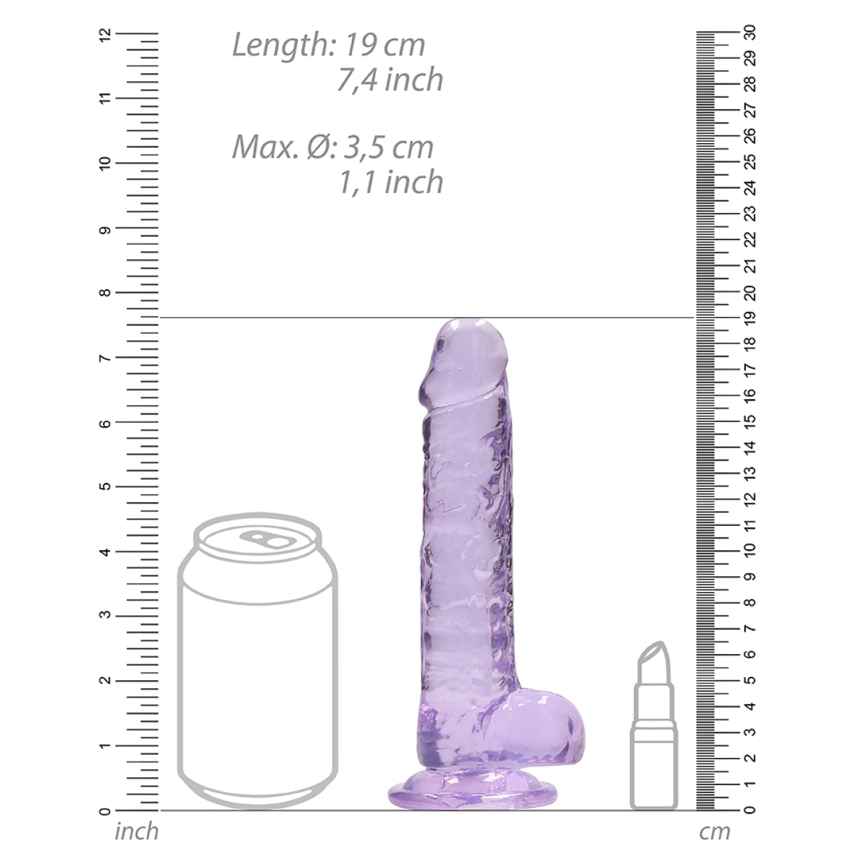 gode crystal clear 14 x 35cm violet 5