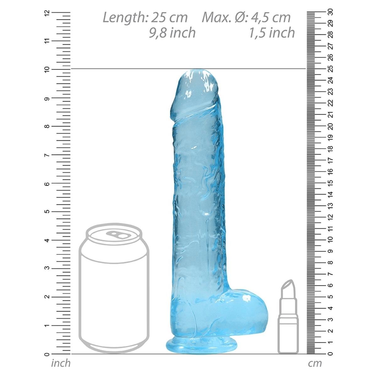 gode crystal clear 19 x 45cm bleu 2