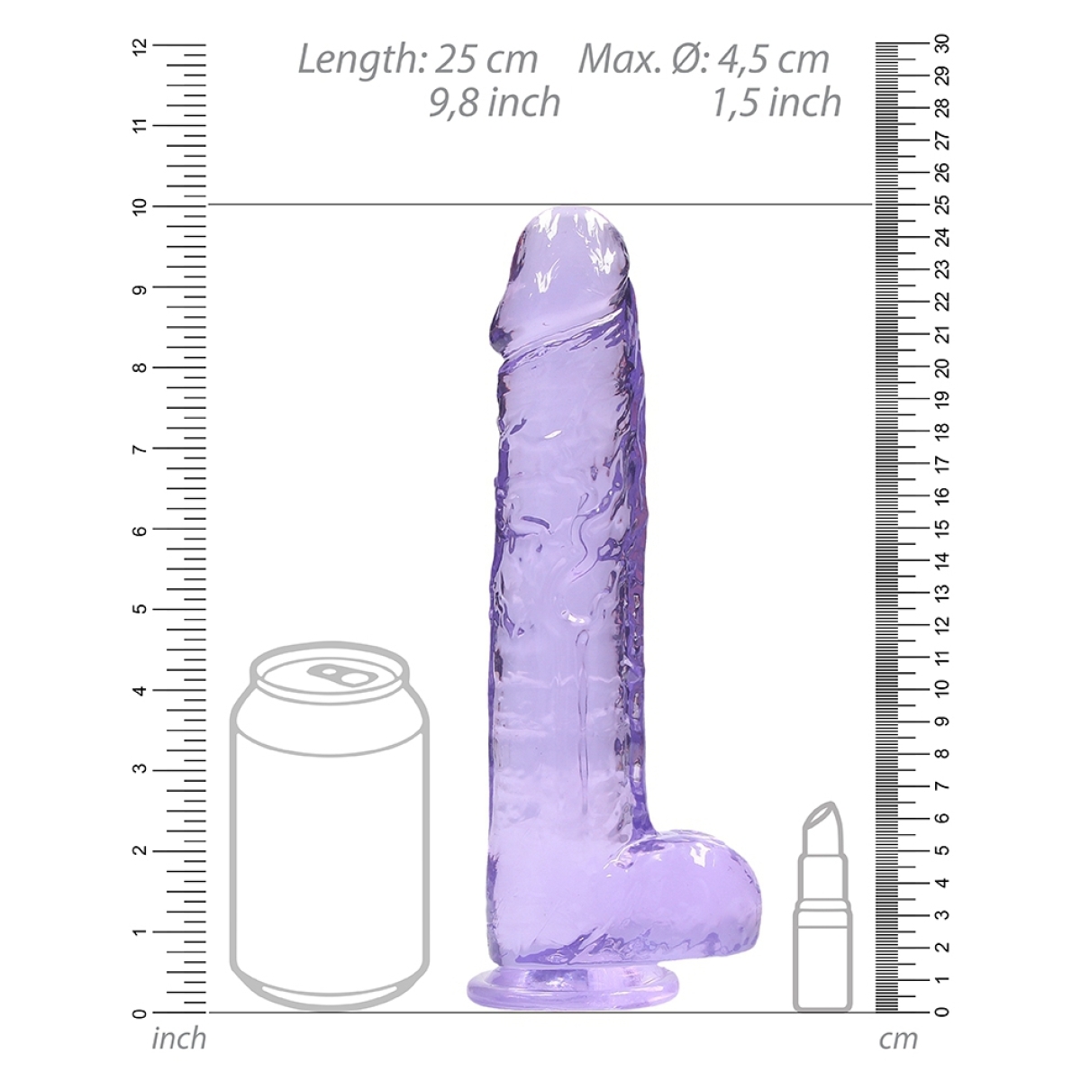 gode crystal clear 19 x 45cm violet 5