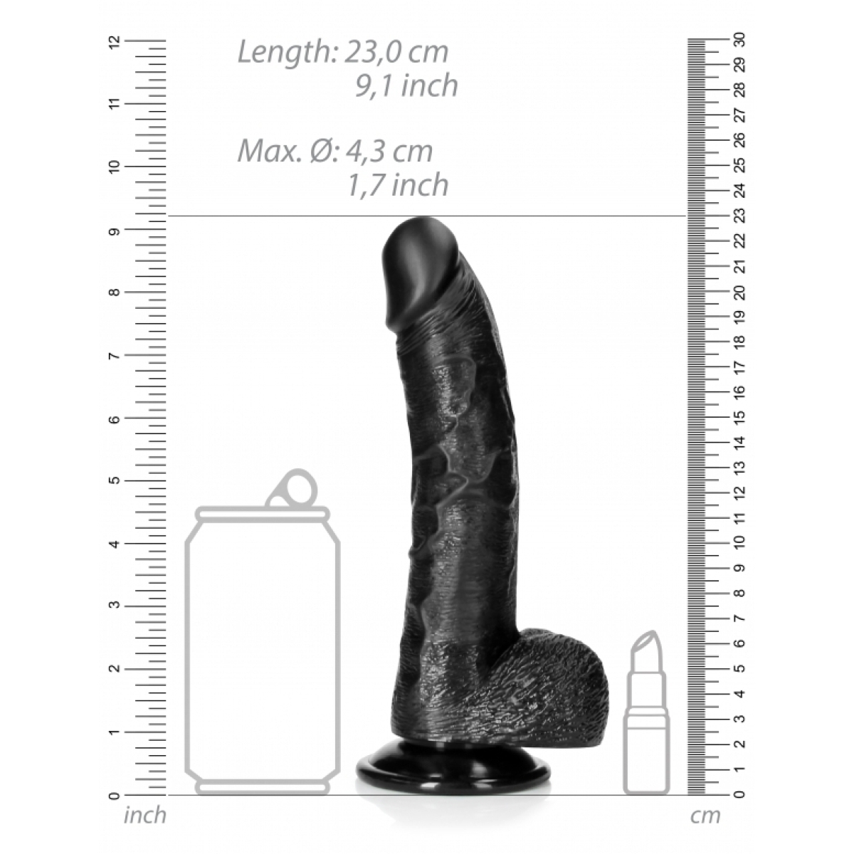 gode curved realcock 17 x 43cm noir 6