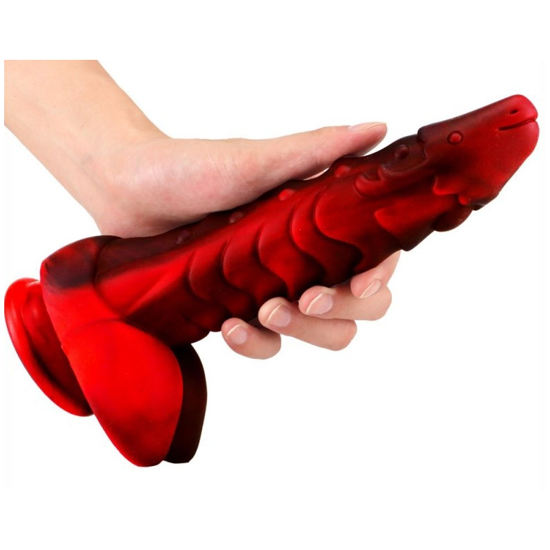 gode dragon sarkan 19 x 45cm noir rouge 4