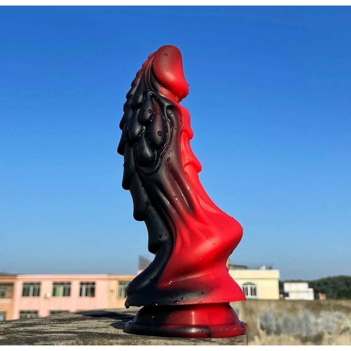 gode dragon zomay 18 x 6cm noir rouge 5