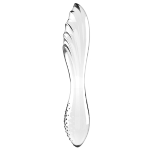 gode en verre dazzling crystal 1 18 x 36cm transparent scaled