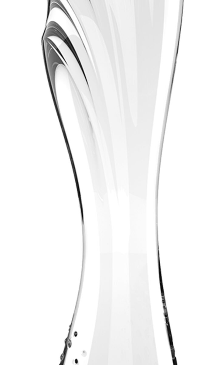gode en verre dazzling crystal 1 18 x 36cm transparent scaled
