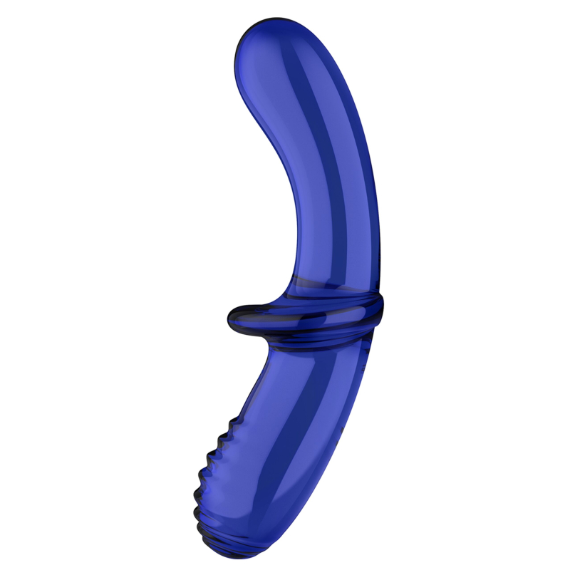 gode en verre double crystal 185 x 35cm bleu scaled