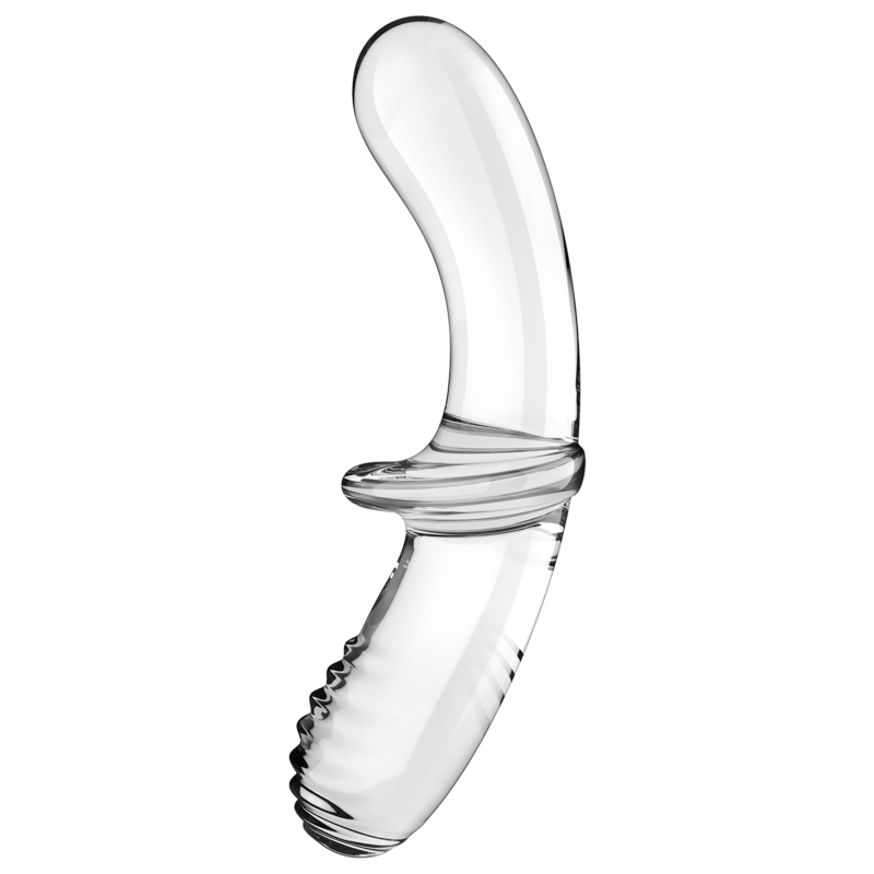 gode en verre double crystal 185 x 35cm transparent scaled