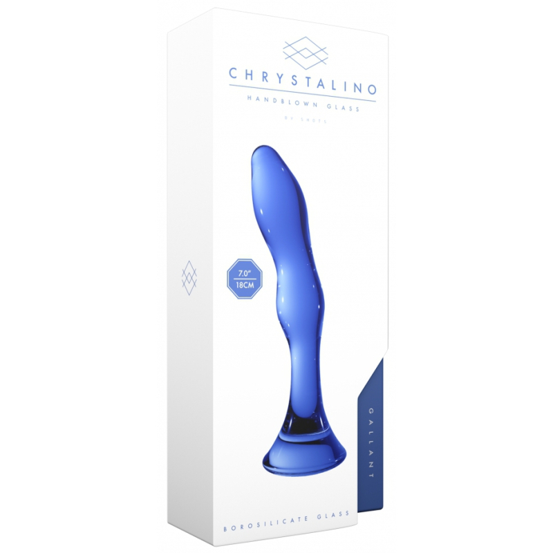 gode en verre gallant bleu 16 x 34cm 1
