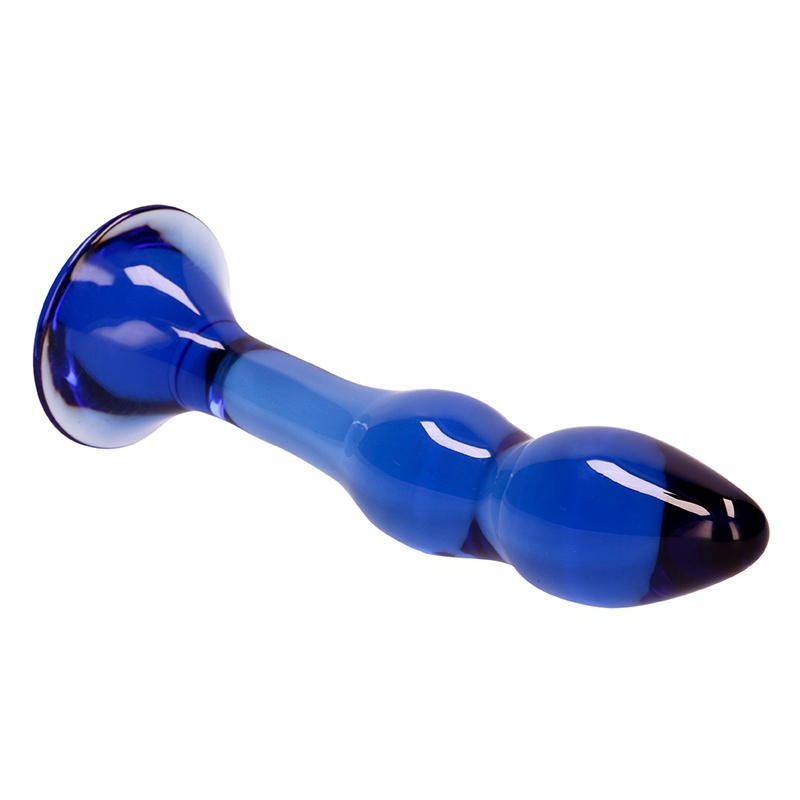 gode en verre gallant bleu 16 x 34cm 2