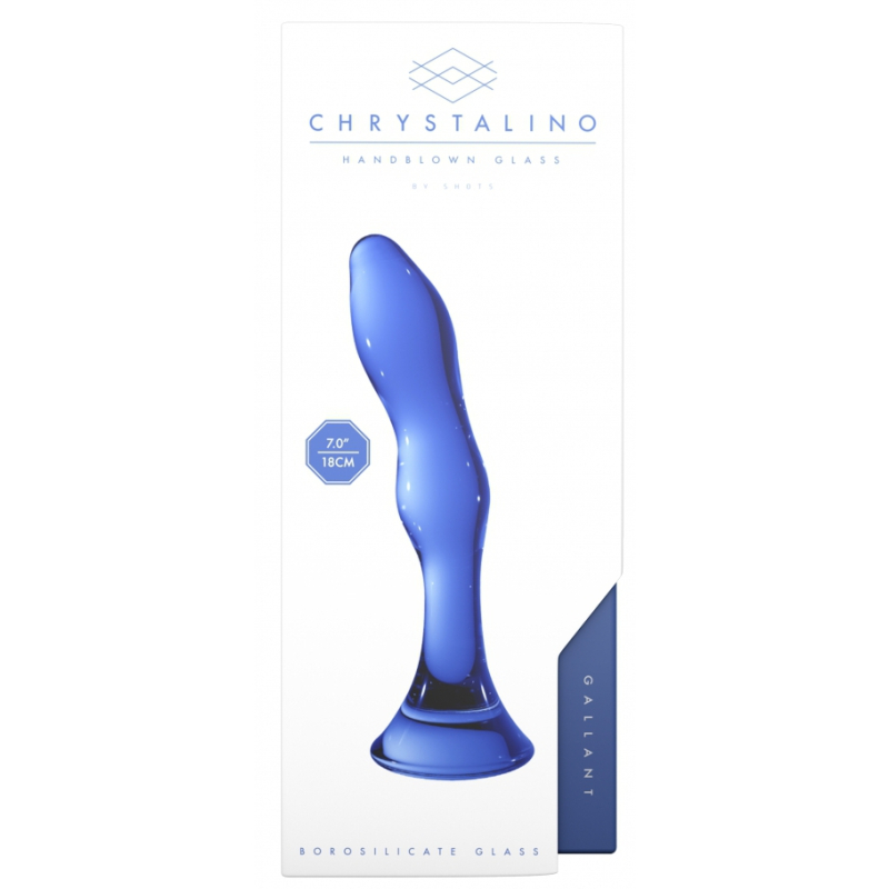 gode en verre gallant bleu 16 x 34cm 3