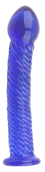 gode en verre lazuly 16 x 34cm bleu