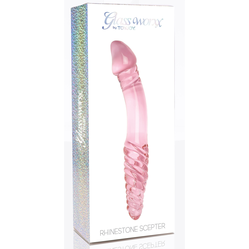 gode en verre rhinestone scepter 23 x 36cm rose 1