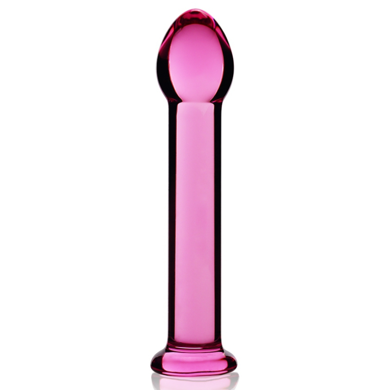 gode en verre romande right 15 x 33cm rose