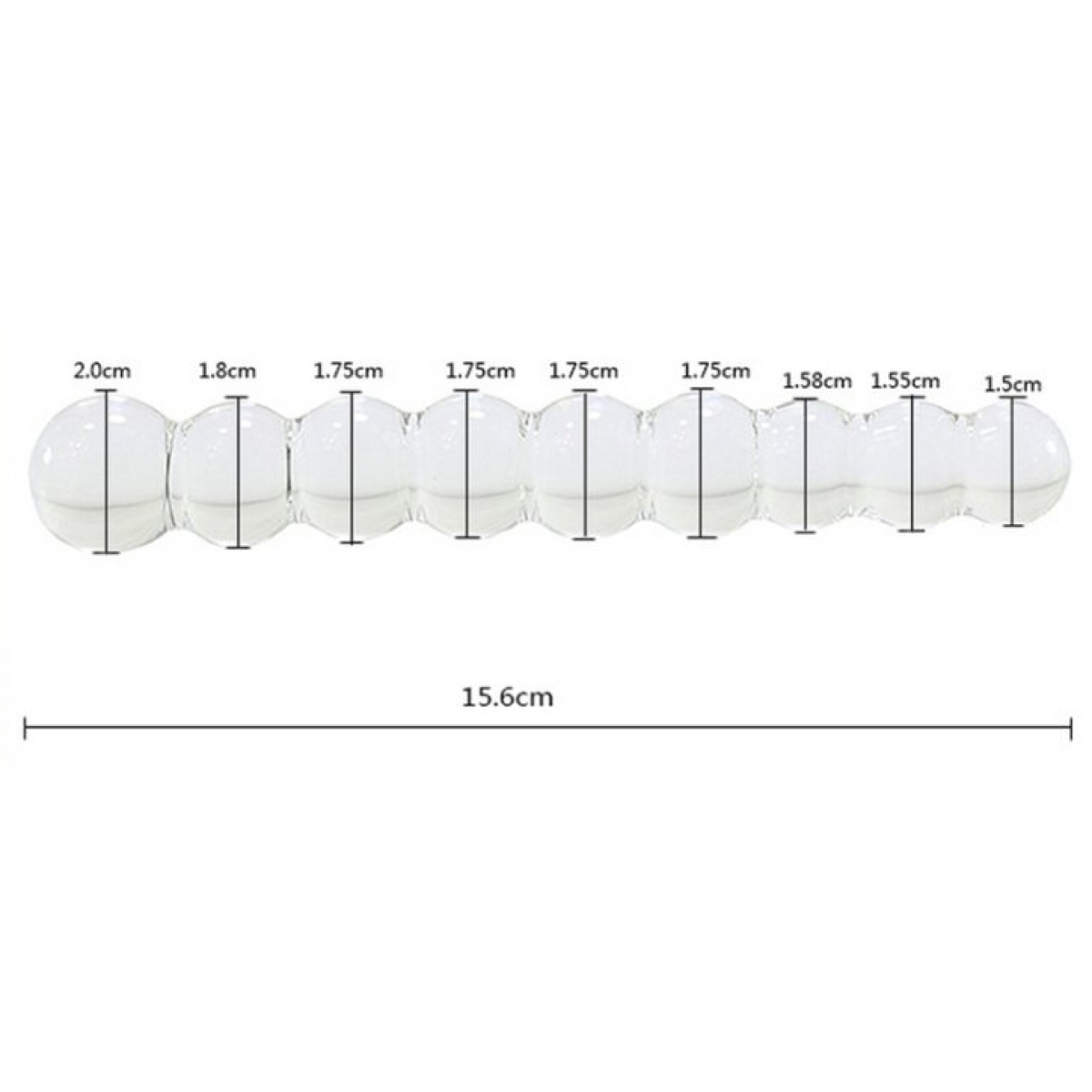 gode en verre snowball 126 x 2cm 3