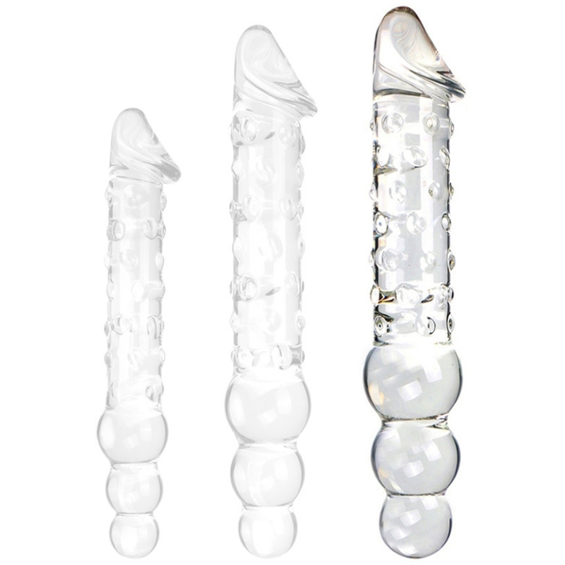 gode en verre threeball l 29 x 5cm