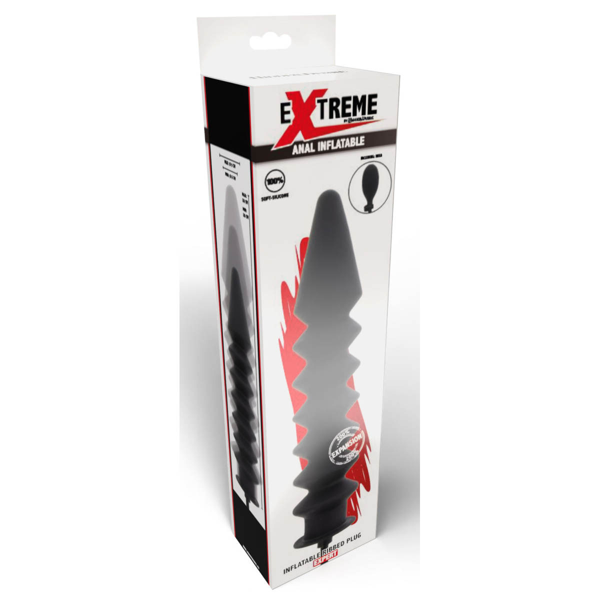 gode gonflable expert ribbed 28 x 6 cm noir 1