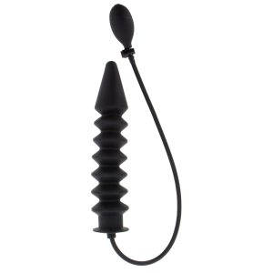gode gonflable expert ribbed 28 x 6 cm noir