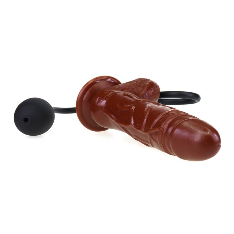 gode gonflable inflat 14 x 45cm marron 1