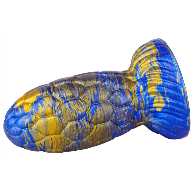 gode oeuf de dragon warnax 13 x 7cm bleu dore 1