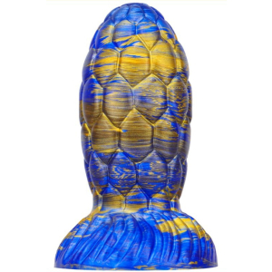 gode oeuf de dragon warnax 13 x 7cm bleu dore