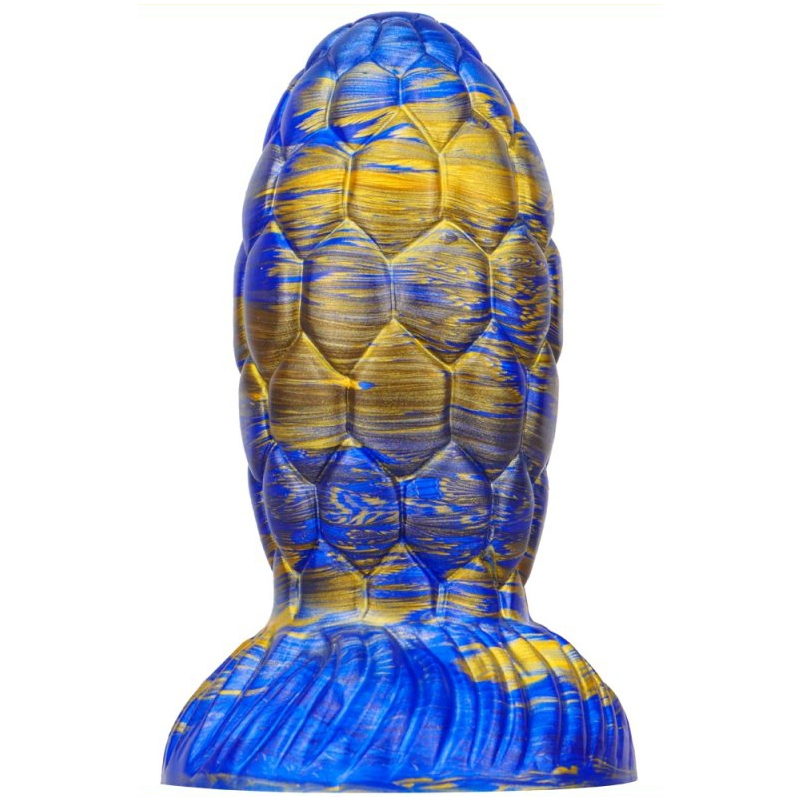 gode oeuf de dragon warnax 13 x 7cm bleu dore
