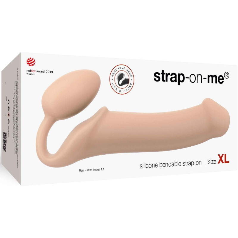 gode plug strap on me bendable xl 16 x 45cm vanille 1