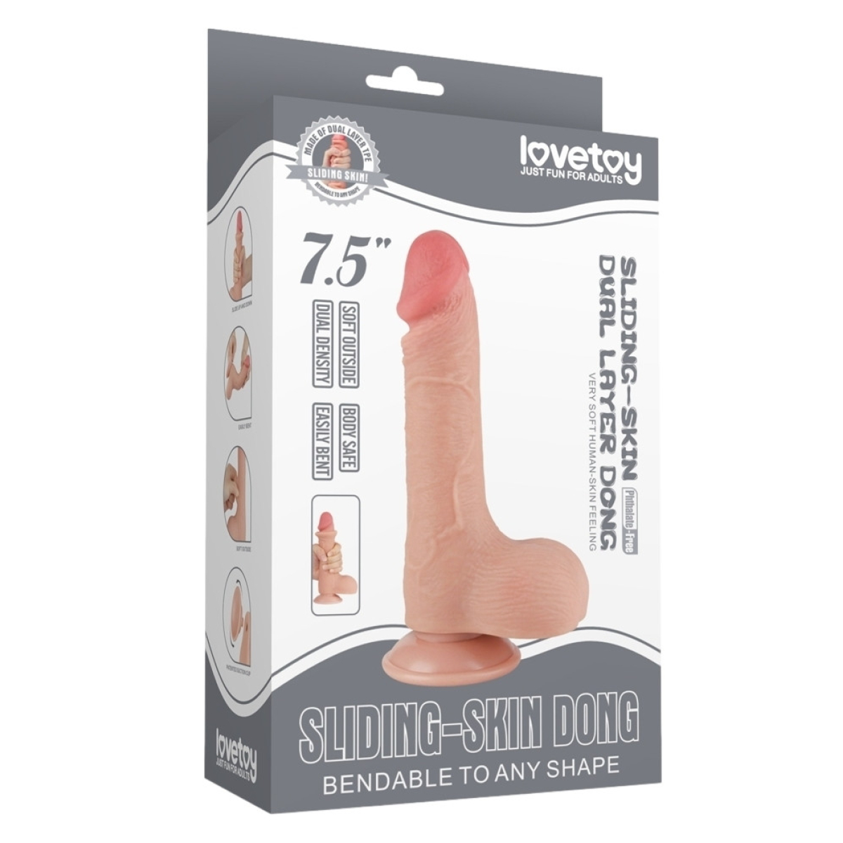 gode realiste avec bourses sliding skin 13 x 37cm 1