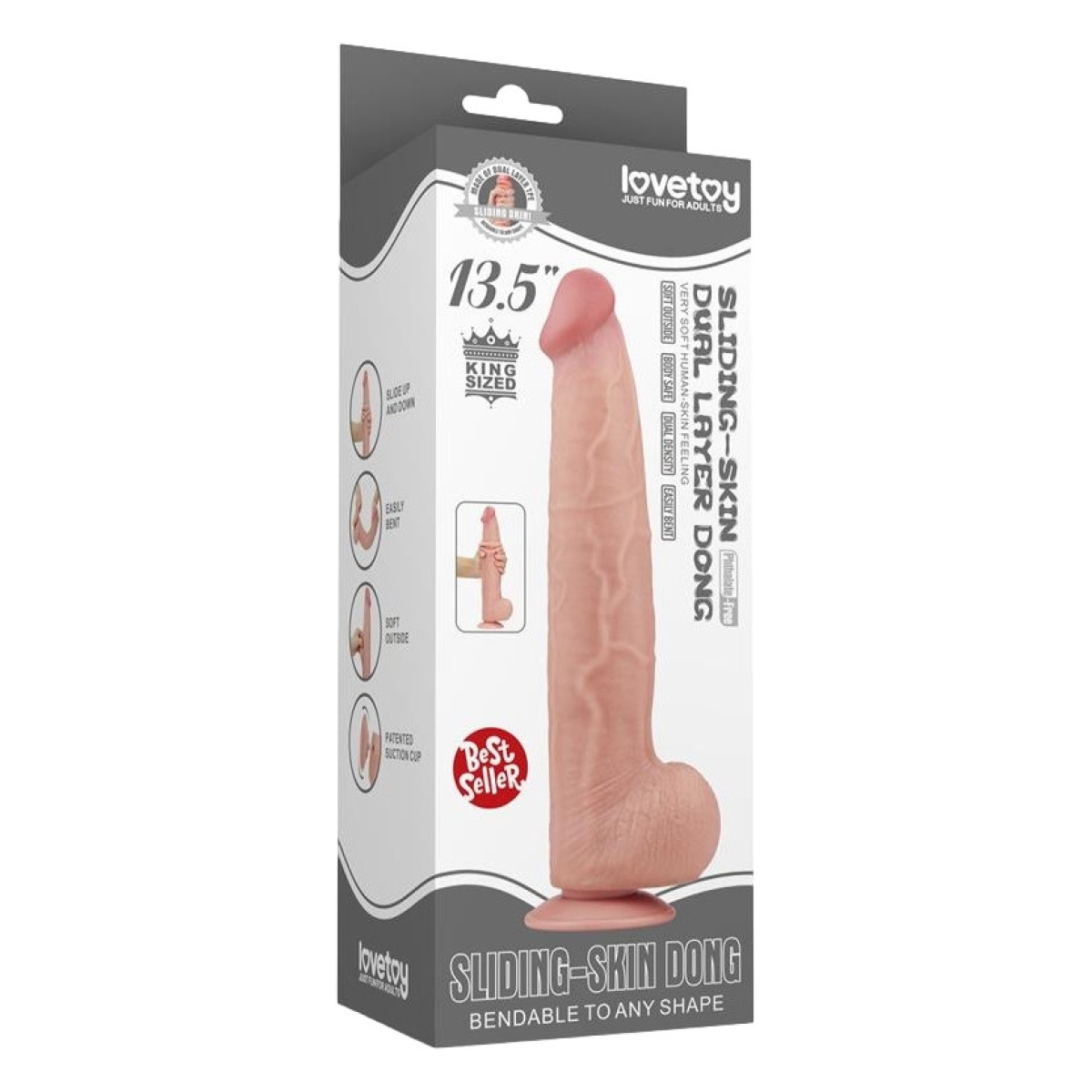 gode realiste avec bourses sliding skin 26 x 6cm 1