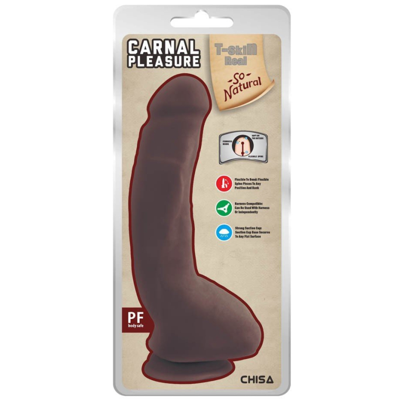 gode realiste carnal pleasure 16 x 4cm marron 1