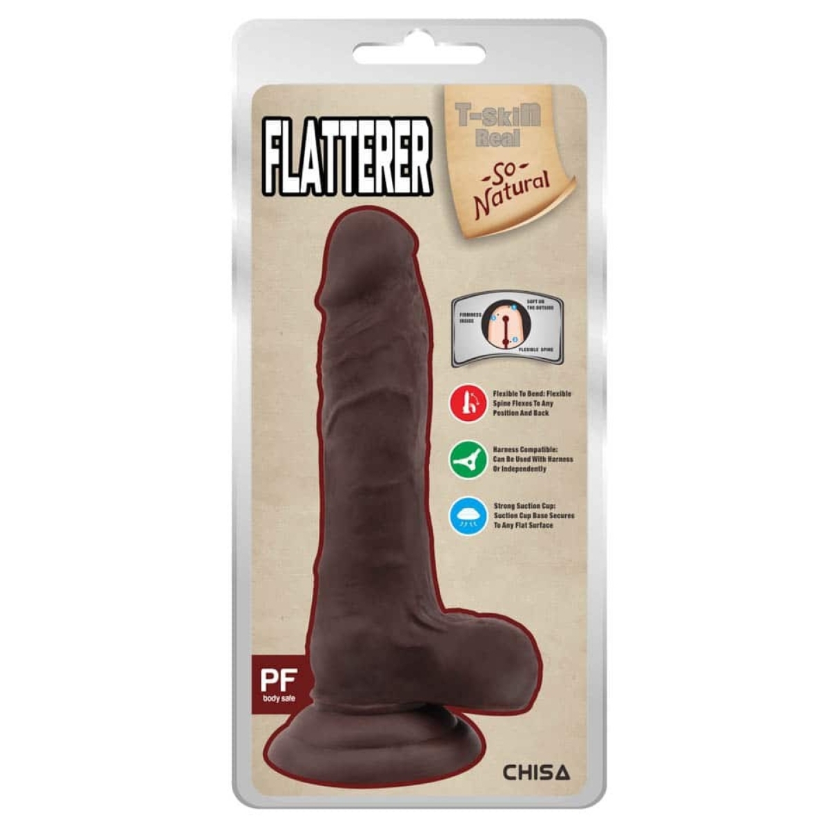 gode realiste flatterer 14 x 4 cm marron 1