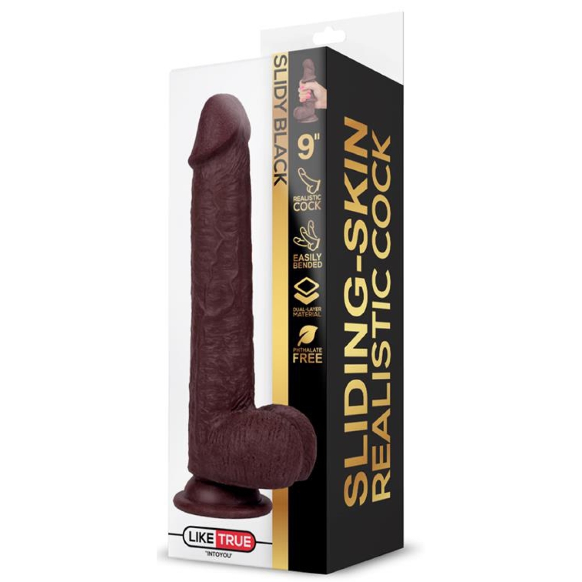 gode realiste slidy cock 17 x 4cm marron 1