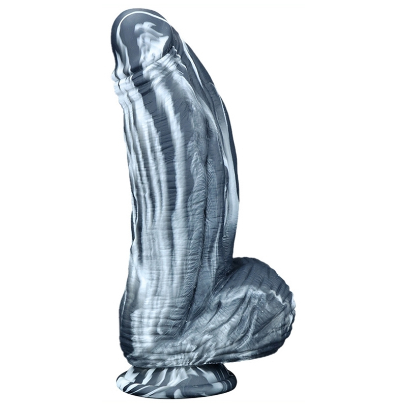 gode silicone fat dick 18 x 65cm noir blanc